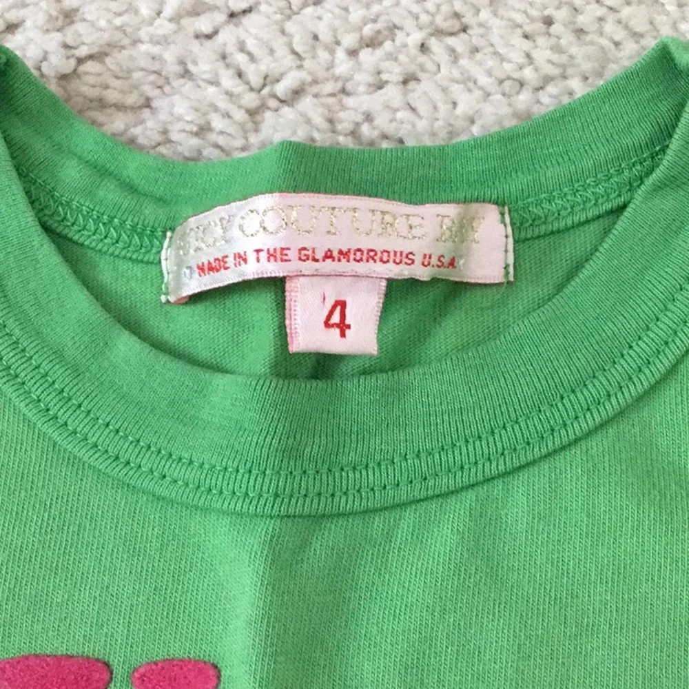 Juicy Couture Girls Kids Green and Pink Short Sleeve Tee 4 - Picture 4 of 6